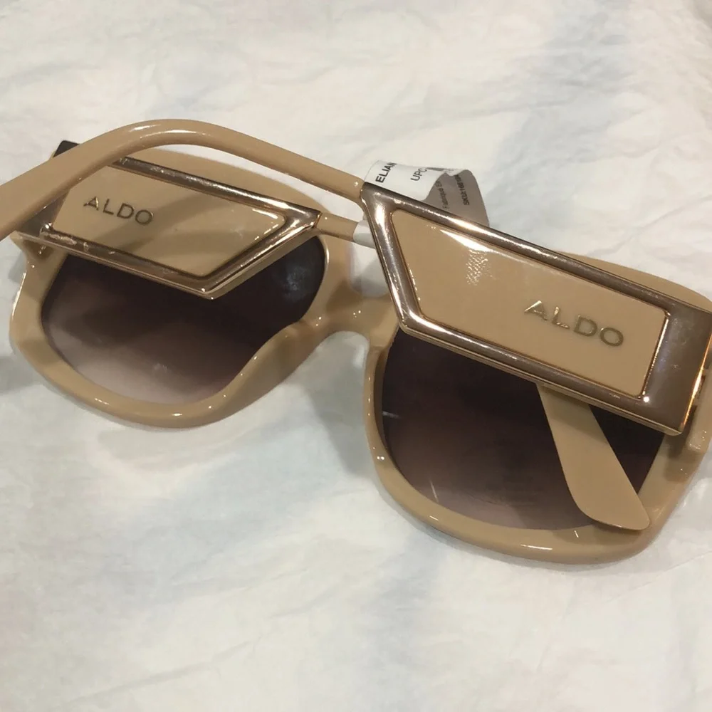 Aldo‎ tan Eliandre-271 plastic frame logo fade lens oversized sunglasses new